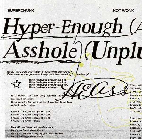 画像1: [7inch]Superchunk / NOT WONK - Hyper Enough (Acoustic) / Asshole (Unplugged Mix) (1)