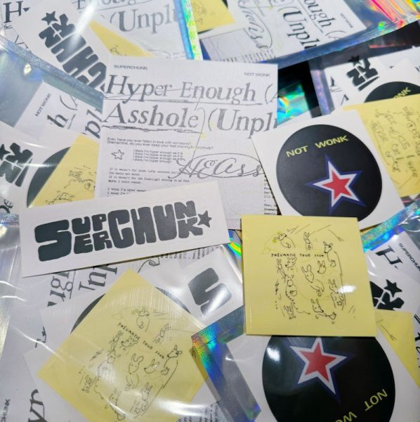 画像1: [sticker]Superchunk and NOT WONK  "PNEUMATIC TOUR 2024" sticker set (1)